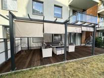 Aranżacja: Komplet rolet zacieniających do pergoli Kirn 120x225 - Cream Grey - 2szt