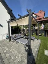 Aranżacja: Komplet rolet zacieniających do pergoli Kirn 120x225 - Cream Grey - 2szt