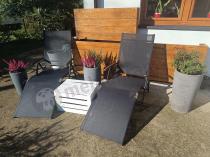 Aranżacja: Komplet składanych leżaków na taras - aluminium - Kubu Black 2szt.