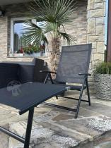 Aranżacja: Komplet składanych leżaków na taras - aluminium - Kubu Black 2szt.