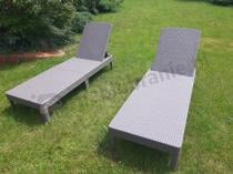 Aranżacja: Komplet składanych leżaków ogrodowych beżowych Jaipur Sun Lounger Cappuccino