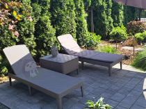 Aranżacja: Komplet składanych leżaków ogrodowych beżowych Jaipur Sun Lounger Cappuccino