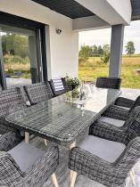 Aranżacja: Komplet stół 220cm i krzesła na taras technorattan Tonitto Dining 8+1 - Antracyt