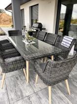 Aranżacja: Komplet stół 220cm i krzesła na taras technorattan Tonitto Dining 8+1 - Antracyt