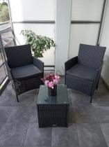 Aranżacja: Komplet technorattanowy na balkon Flavio Duo Antracite
