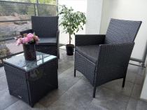 Aranżacja: Komplet technorattanowy na balkon Flavio Duo Antracite