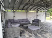 Aranżacja: Komplet wypoczynkowy technorattan LIGURITO X Dark Grey + fotel