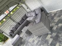 Aranżacja: Komplet wypoczynkowy technorattan LIGURITO X Dark Grey + fotel