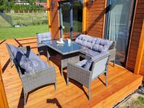 Aranżacja: Komplet z technorattanu ze stołem obiadowym Perata Grande Dark Grey