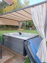 Aranżacja: Kremowa pergola tarasowa Horn 3x4 z roletą