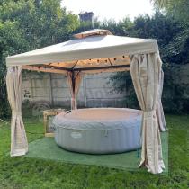 Aranżacja: Kremowy pawilon ogrodowy na taras 3x3 aluminium Okapi