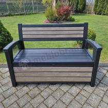Aranżacja: Ławka ogrodowa ze skrzynią schowkiem Keter Signature Deco 227 L Ashwood