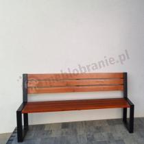 Aranżacja: Ławka z profili stalowych 162 cm z oparciem