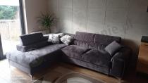 Aranżacja: Lewostronny ciemnoszary nowoczesny narożnik do salonu Laurence 275x205 cm Monolith 92