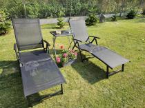 Aranżacja: Leżak ogrodowy aluminiowy składany Kubu - Black