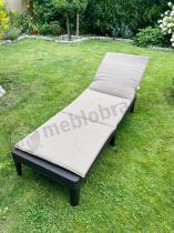 Aranżacja: Leżak ogrodowy na taras Jaipur sunlounger brązowy z poduszką