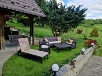 Aranżacja: Leżak ogrodowy na taras Jaipur sunlounger brązowy z poduszką