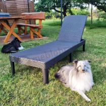 Aranżacja: Leżak ogrodowy na taras Jaipur sunlounger grafitowy