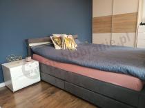 Aranżacja: Łóżko tapicerowane szare z oświetleniem LED 160x200 cm Fria LED