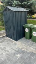 Aranżacja: Mały domek metalowy narzędziowy Fulda 120x120cm (1,2m2) Antracyt