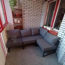 Aranżacja: Mały narożnik ogrodowy modułowy z wysokim stołem 120x60cm Trapeno 4 moduły