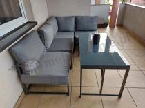 Aranżacja: Mały narożnik ogrodowy modułowy z wysokim stołem 120x60cm Trapeno 4 moduły