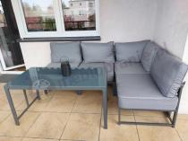 Aranżacja: Mały narożnik ogrodowy modułowy z wysokim stołem 120x60cm Trapeno 4 moduły