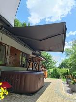 Aranżacja: Markiza tarasowa 450x300 Lea grafitowa - aluminium