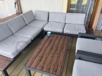 Aranżacja: Meble aluminiowe na taras - narożnik z fotelami - Calamba Corner - Light Grey