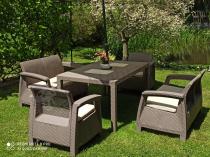 Aranżacja: Meble Corfu Fiesta Curver Cappuccino zestaw Corfu II Allibert