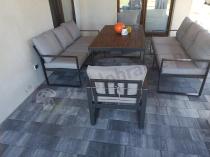 Aranżacja: Meble dla 8 osób na taras - sofy 175cm, fotele, stół obiadowy 160cm - Panaon Grande LG