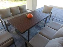 Aranżacja: Meble dla 8 osób na taras - sofy 175cm, fotele, stół obiadowy 160cm - Panaon Grande LG
