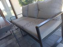 Aranżacja: Meble dla 8 osób na taras - sofy 175cm, fotele, stół obiadowy 160cm - Panaon Grande LG