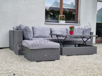 Aranżacja: Meble modułowe z technorattanu Nilamito VIII Anthracite & Blue Grey
