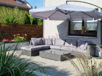 Aranżacja: Meble modułowe z technorattanu Nilamito VIII Anthracite & Blue Grey