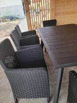 Aranżacja: Meble na taras Kantara Comfort 8 foteli z rozkładanym stołem obiadowym 160-240 cm