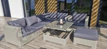 Aranżacja: Meble na taras z podnoszonym stołem NILAMITO IX Light Grey + fotel