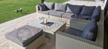 Aranżacja: Meble na taras z podnoszonym stołem NILAMITO IX Light Grey + fotel