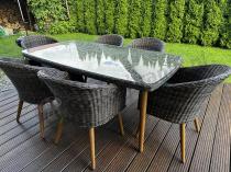 Aranżacja: Meble obiadowe dla 6 osób na taras Cioso Dining 6+1 - Dark Brown