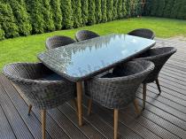 Aranżacja: Meble obiadowe dla 6 osób na taras Cioso Dining 6+1 - Dark Brown