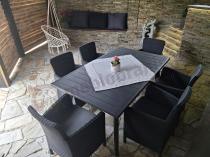 Aranżacja: Meble obiadowe do ogrodu Kantara Comfort 6 foteli ze stołem rozkładanym 160-240 cm