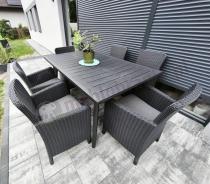Aranżacja: Meble obiadowe do ogrodu Kantara Comfort 6 foteli ze stołem rozkładanym 160-240 cm