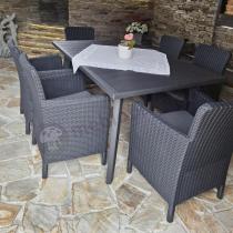 Aranżacja: Meble obiadowe do ogrodu Kantara Comfort 6 foteli ze stołem rozkładanym 160-240 cm