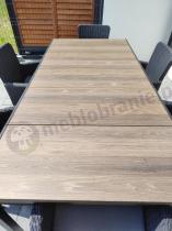 Aranżacja: Meble obiadowe na taras Portis Comfort ze stołem 200cm w kolorze orzecha i 6 fotelami
