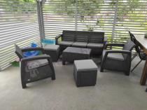 Aranżacja: Meble ogrodowe Corfu Set Max Grafit Szare + pufy