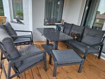 Aranżacja: Meble ogrodowe dla 7 osób z regulowanym stolikiem - Tavaro Dining Plus Antracite