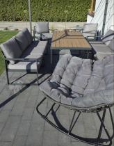 Aranżacja: Meble ogrodowe dla 8 osób - sofy 175cm, fotele, stół obiadowy 160cm - Panaon Grande Grey Teak