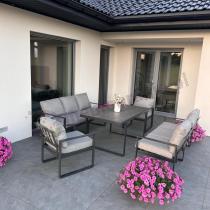 Aranżacja: Meble ogrodowe dla 8 osób - sofy 175cm, fotele, szklany stół 160cm - Panaon Grande Elite LG