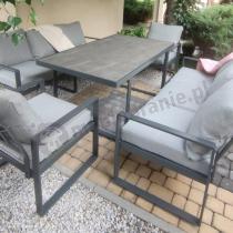 Aranżacja: Meble ogrodowe dla 8 osób - sofy 175cm, fotele, szklany stół 160cm - Panaon Grande Elite LG