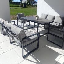 Aranżacja: Meble ogrodowe dla 8 osób - sofy 175cm, fotele, szklany stół 160cm - Panaon Grande Elite LG
